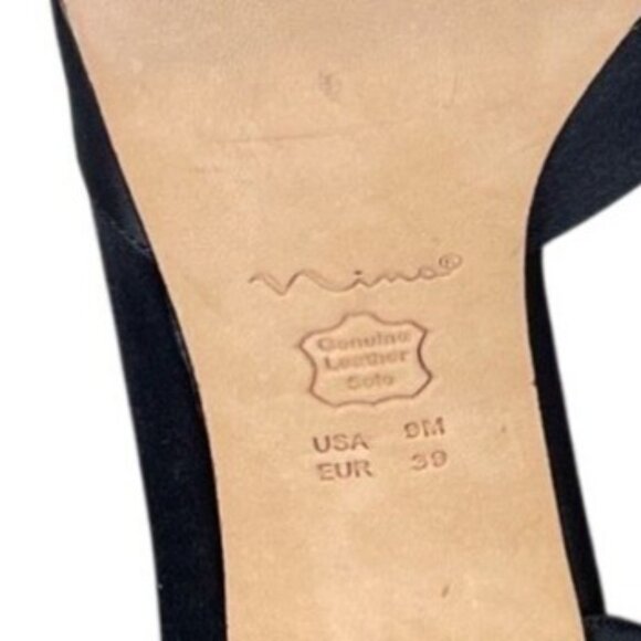 Nina New York Black Culver Peep-Toe Kitten Slip-On Heel Sz- 9M - Picture 8 of 9